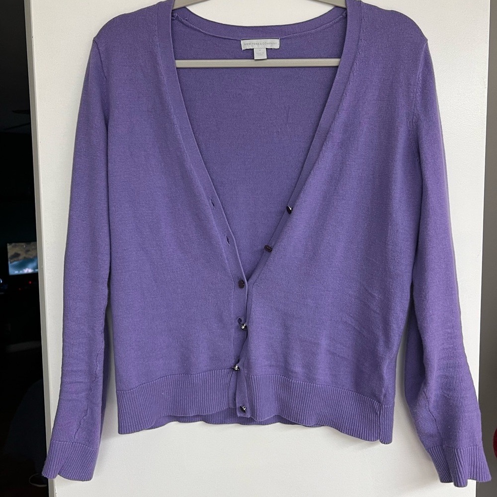 Purple/Lilac/Lavender Sweater Cardigan Y2K